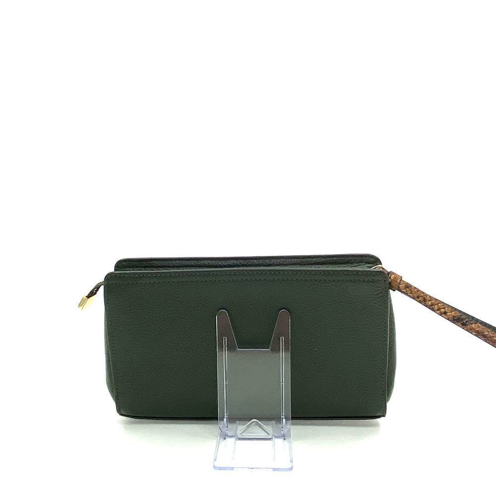 COACH Pebble Leather Clutch Crocodile Embossed Ivy - Picture 2 of 5
